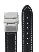 Kožený řemínek Junkers 20mm - černý/překlápěcí spona - thumb (1)