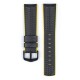 Řemínek Hirsch Ayrton - černo-žlutý - 22 mm - L – Standardní délka (doporučujeme) - 20 mm - Černá - thumb (1)