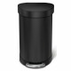 Simplehuman Půlkulatý pedálový koš s nerezovým rámečkem 45 l, černá - thumb (1)