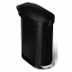 Simplehuman Oválný pedálový koš s nerezovým rámečkem Slim 45 l, černá - thumb (0)