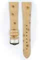 Řemínek Hirsch Massai Ostrich - béžový, bílé prošití - 16 mm - M – Střední délka - 14 mm - Zlatá - thumb (1)