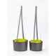 Plastia Samozavlažovací závěsný květináč Berberis antracit + zelená, pr. 26 cm - thumb (1)