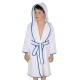 Bellatex Dětský froté župan bílý s modrým lemem, 80 cm - thumb (1)