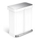 Simplehuman Pedálový odpadkový koš na  tříděný odpad, 58 l, bílá ocel - thumb (0)