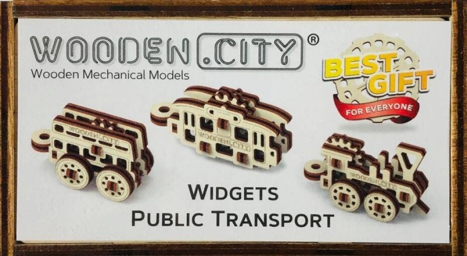 Wooden City Puzzle 3D Přívěšky Dopravní prostředky 36 dílků - main (0)