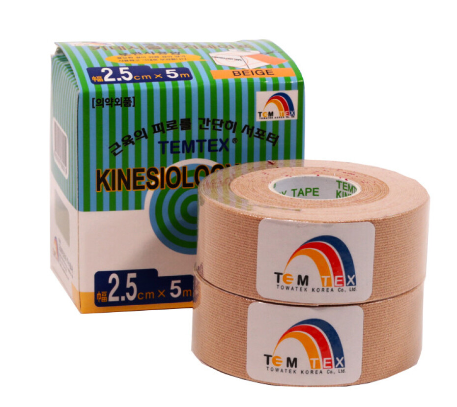 Tejpovací páska TEMTEX  Kinesio Tape Classic 2x 2,5 cm × 5 m béžová - main (1)