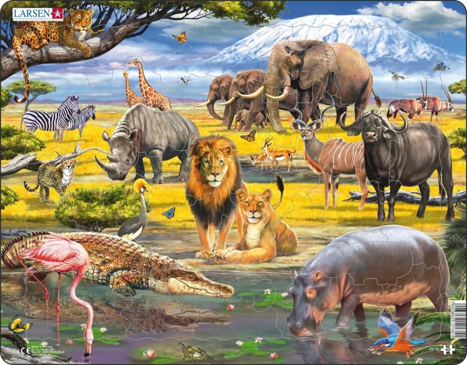 Puzzle MAXI - Zvířata africké savany/43 dílků - Kiddo - main (0)