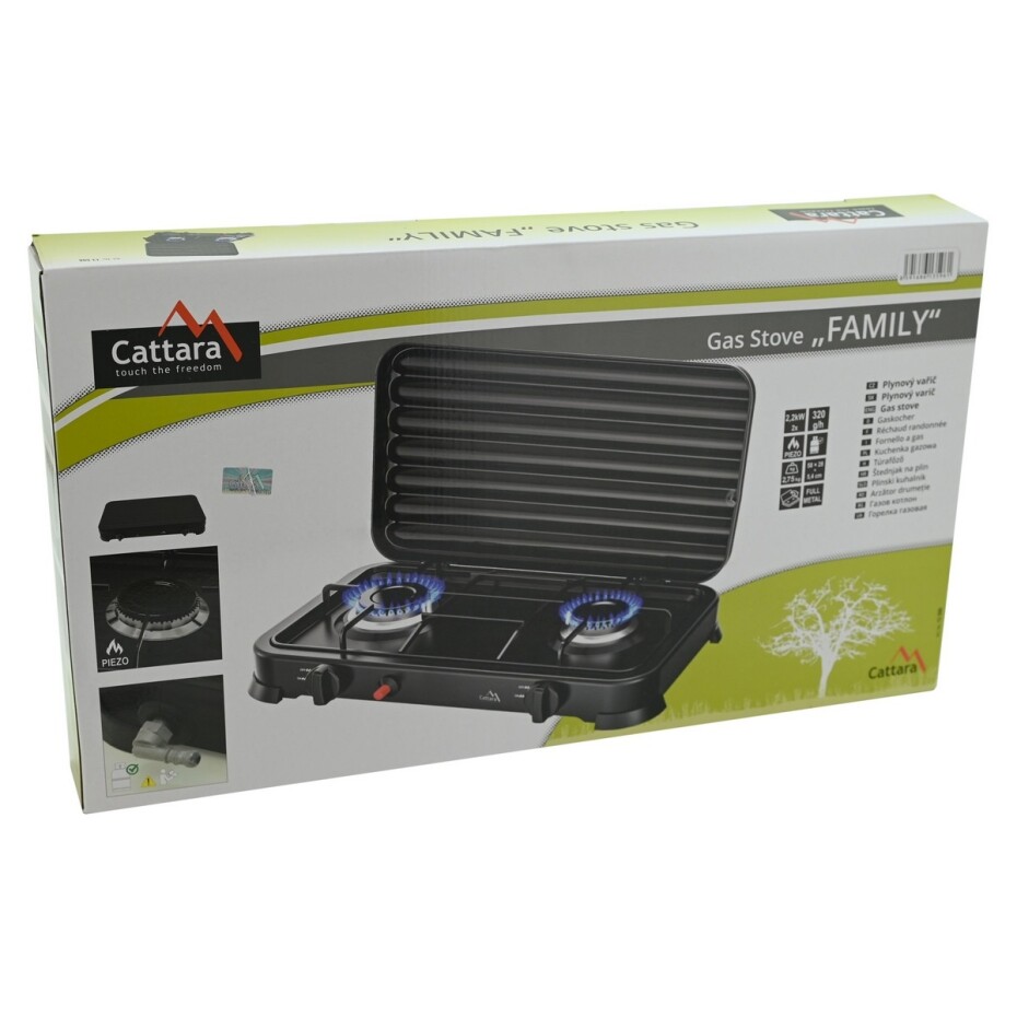Cattara 13596 Plynový vařič Traveler Family Duo, 58 x 28 x 5,4 cm - main (8)