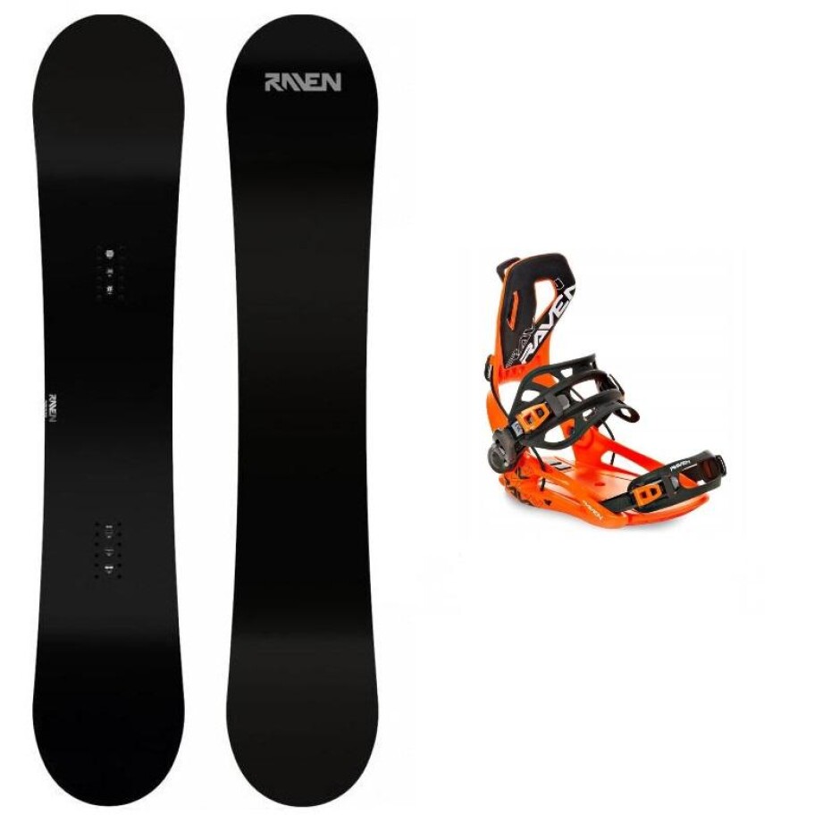 Raven Pure black pánský snowboard + Raven FT360 orange vázání - main (0)