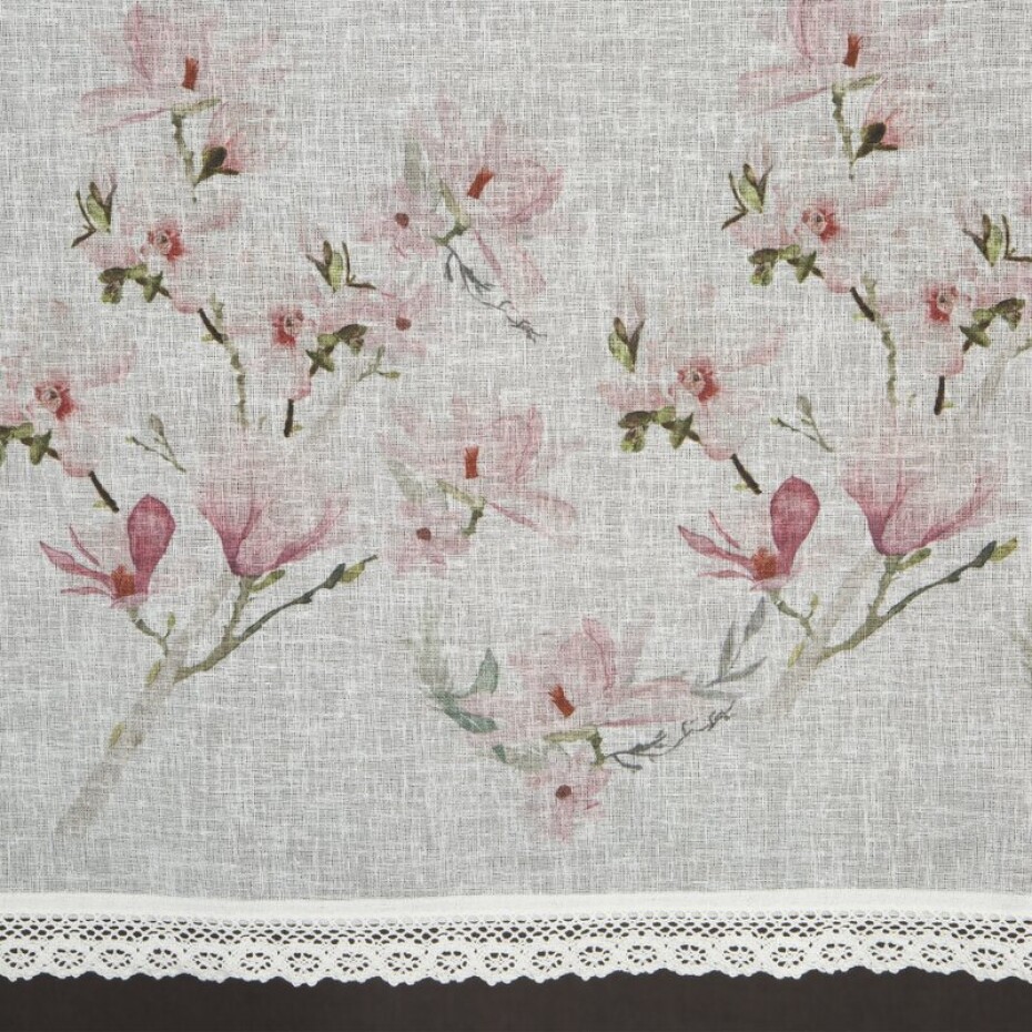 ArtFir Krátká záclona AMELIA P | bílá/růžová 150 x 30 cm - main (3)