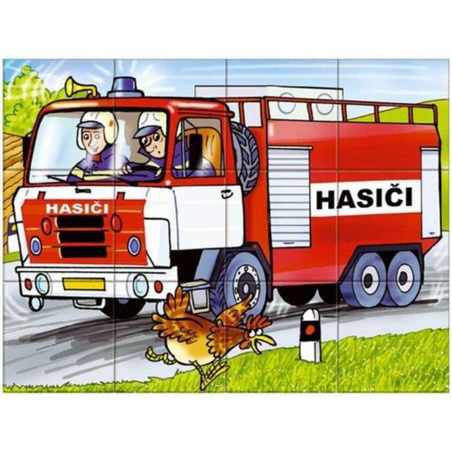 Kostky kubus Mašinka dřevo 12ks v krabičce 16x12x4cm - main (3)