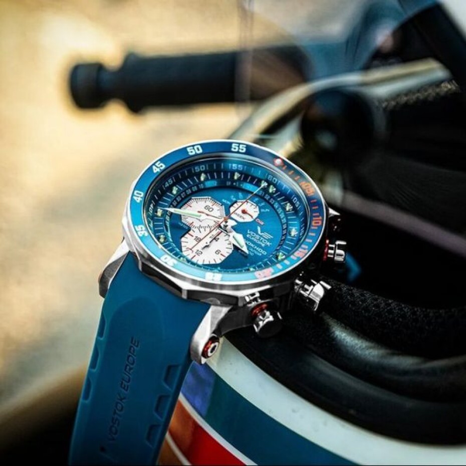 Vostok Europe Lunochod-2 Multifuncional Line YM86-620A636 - Modrý silikonový řemínek - main (6)