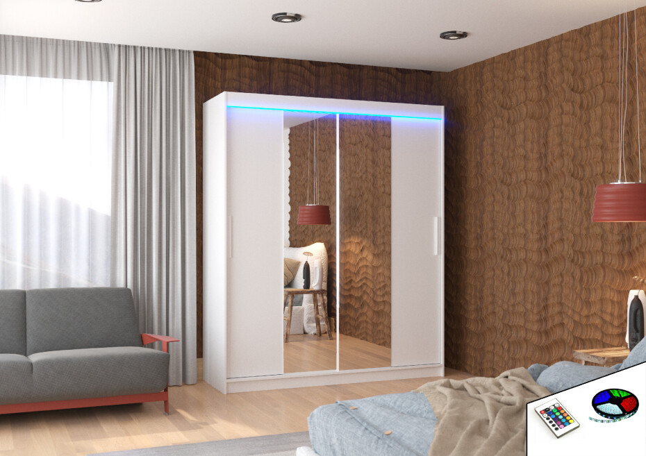 ArtAdrk Šatní skříň DALLAS | 180 cm Skříň: Dal03/černá - main (8)