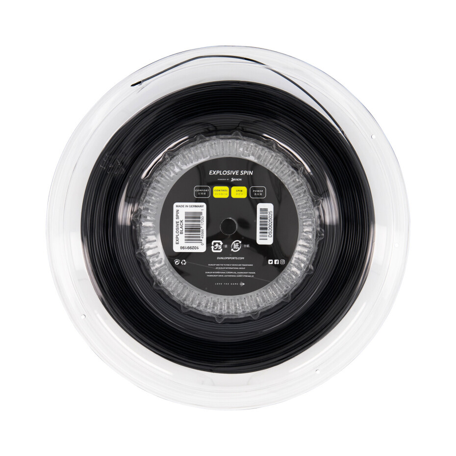 Tenisový výplet Dunlop  Explosive Spin Black 1.25 Reel (200 m) - main (1)