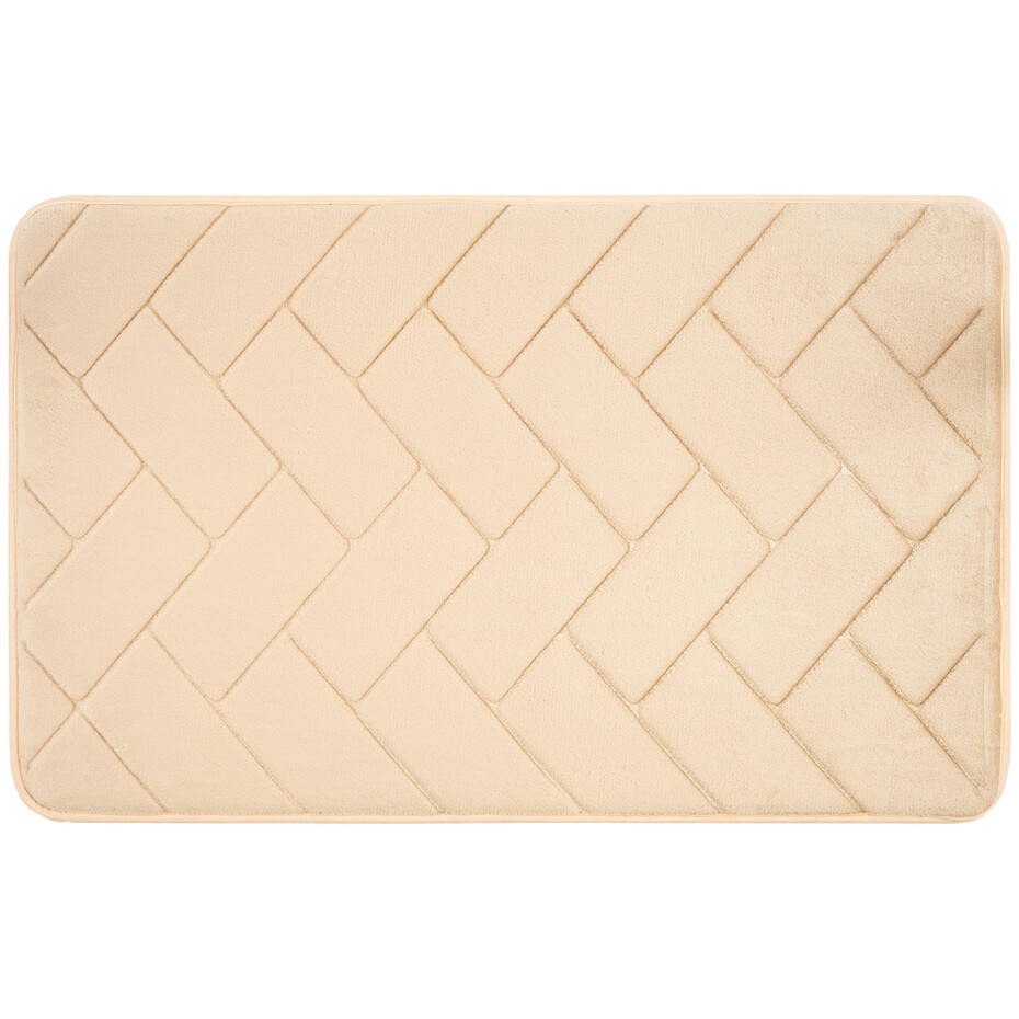 VOPI Koupelnová předložka s paměťovou pěnou Parketa béžová, 50 x 80 cm - main (0)