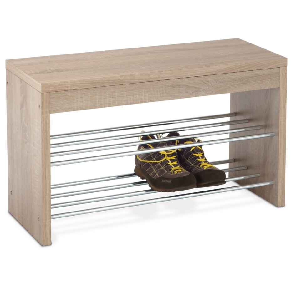 Botník s deskou 2 patra, přírodní, 80 x 30 x 47 cm - main (0)