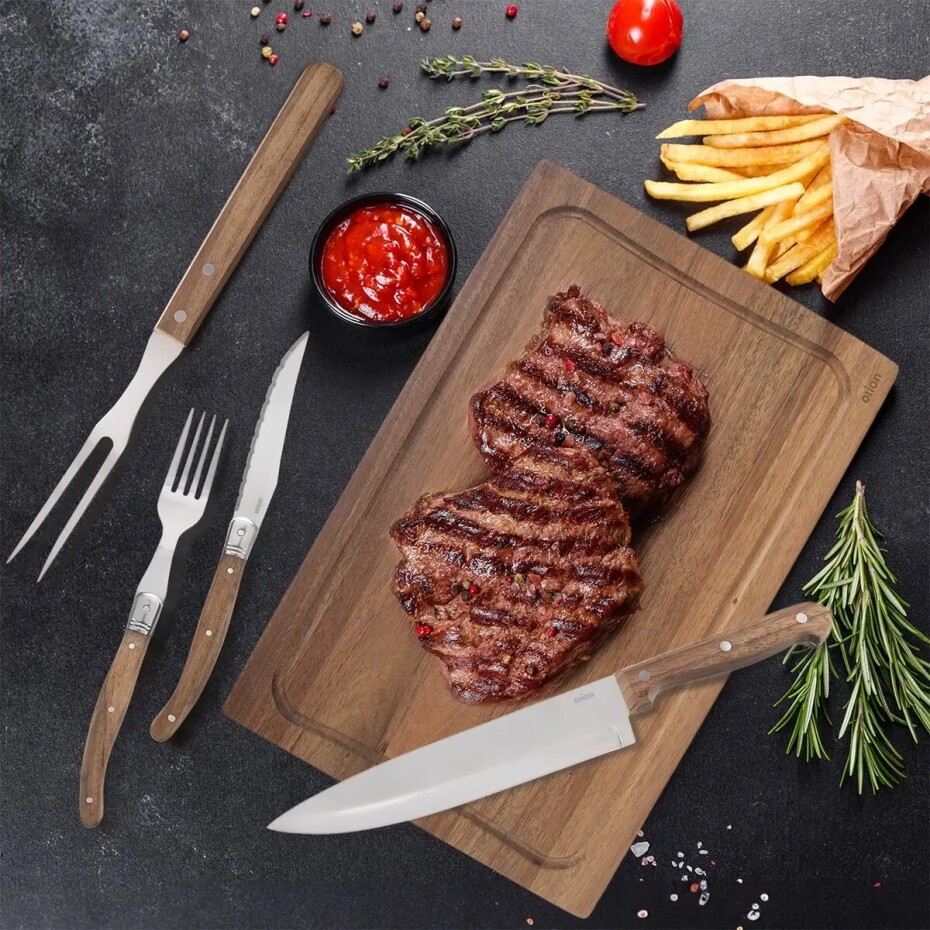 Orion Steaková sada - nůž, vidlička, vidlice, prkénko, 15 ks - main (1)