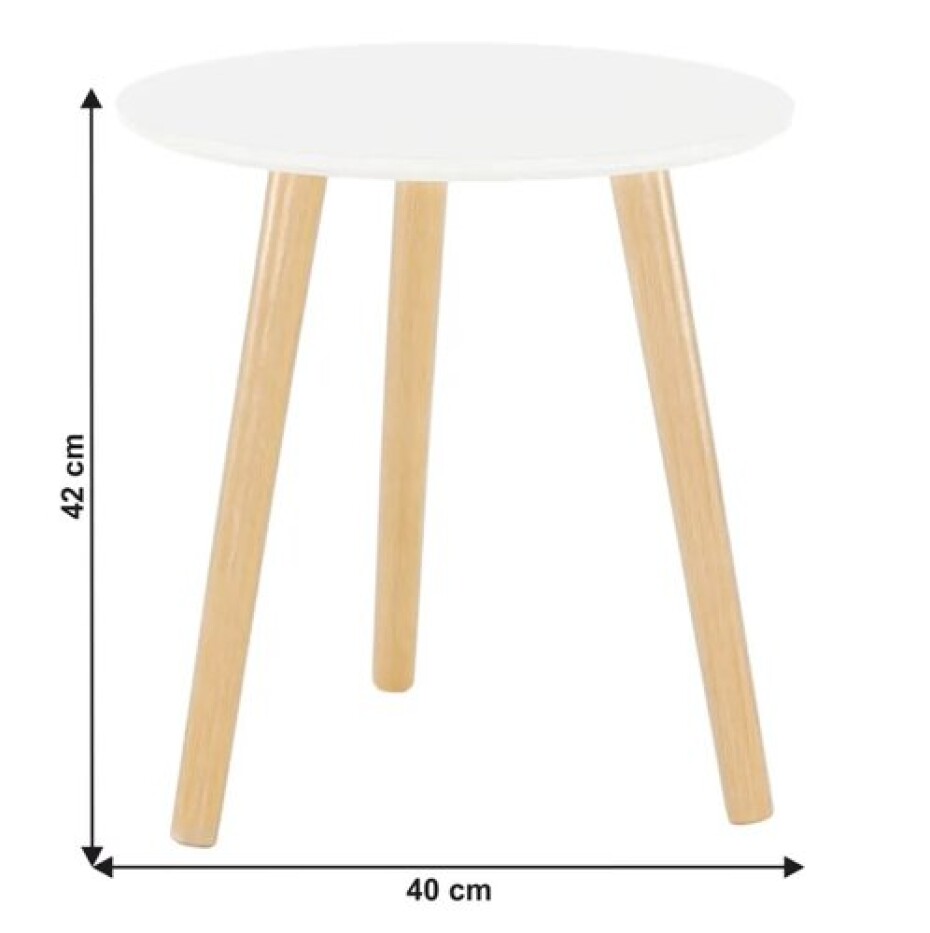 Tempo Kondela Příruční stolek Pamino, bílá - main (8)
