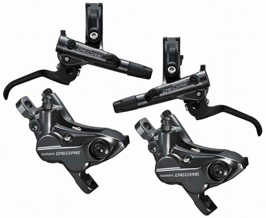 Shimano brzda kotoučová Deore M6120 čtyřpístková přední a zadní komplet bez kotoučů, (zadní J-kit) - main (0)