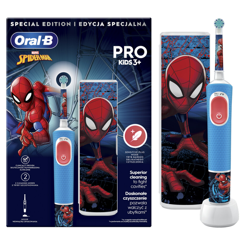 Oral-B Vitality Pro Kids Spiderman elektrický zubní kartáček s cestovním pouzdrem - main (1)