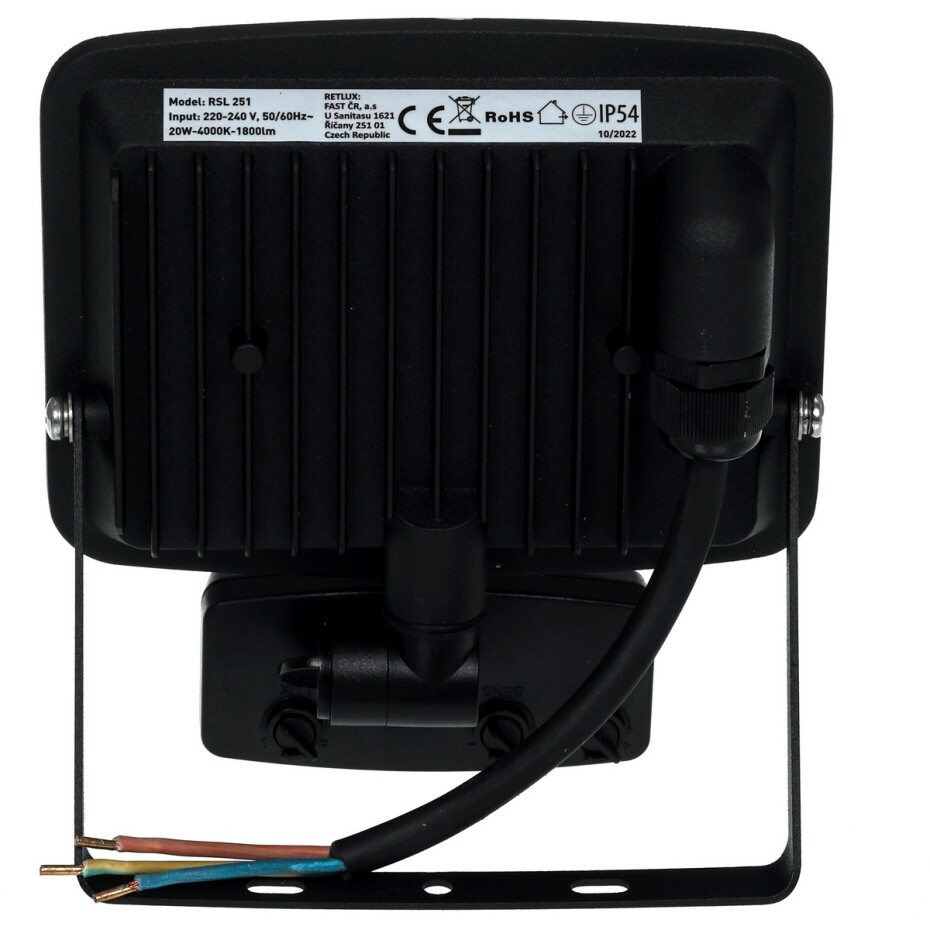 Retlux RSL 251 LED reflektor s PIR senzorem, 133 x 145 x 62 mm, 20 W, 1800 lm - main (3)