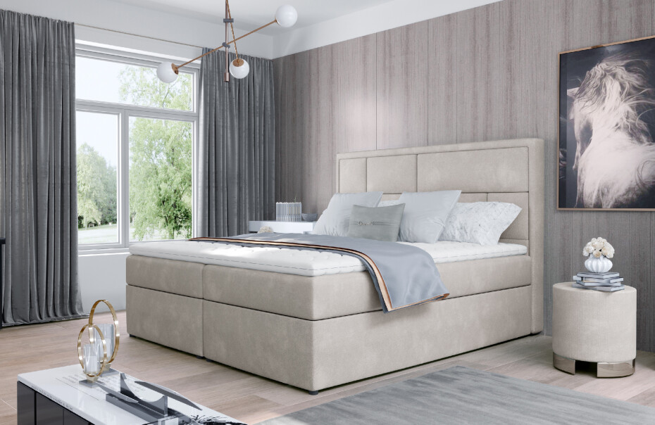 Artelta Manželská postel MERON Boxspring | 140 x 200 cm Barva: Paros 02 - main (0)
