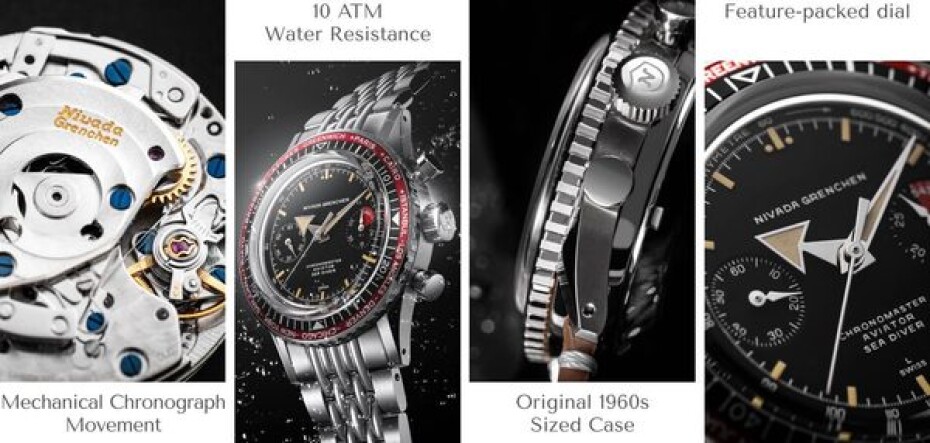 Nivada Grenchen Chronomaster Broad Arrow - Inter. Bezel - Manual - Rubber Tropic - main (18)