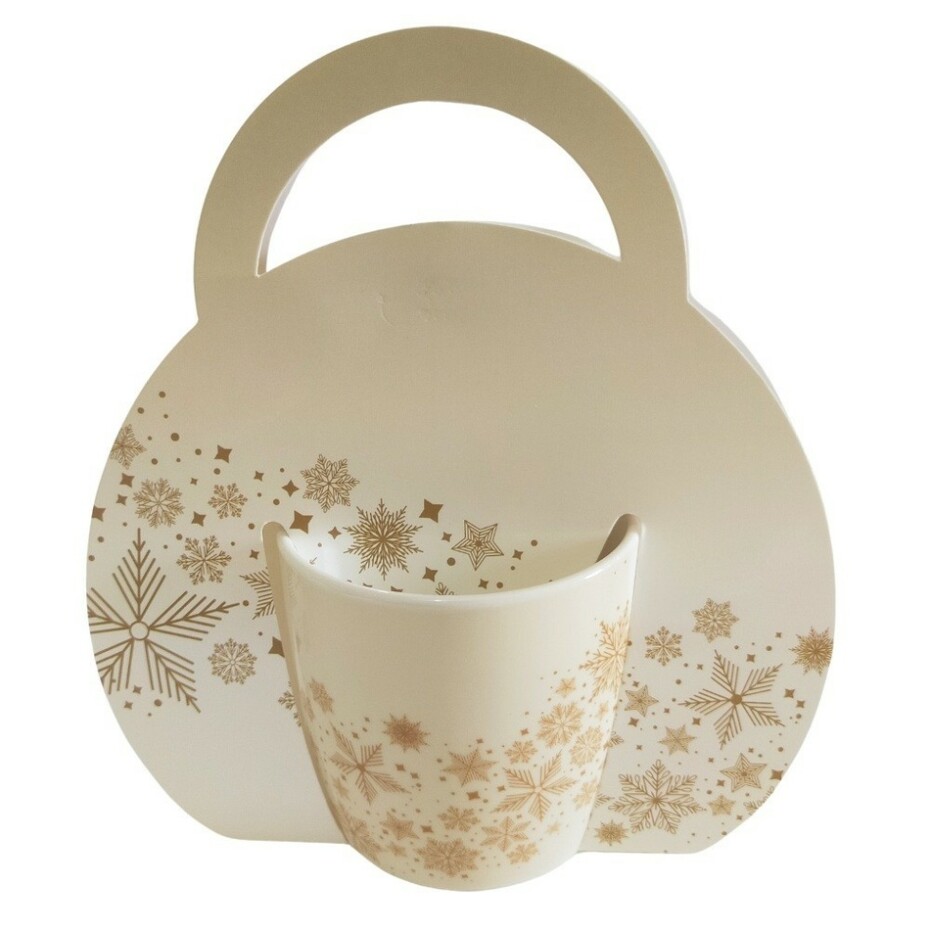 Home Elements Porcelánový hrnek s vánočním designem Vločky 300 ml v dárkovm balení - main (1)