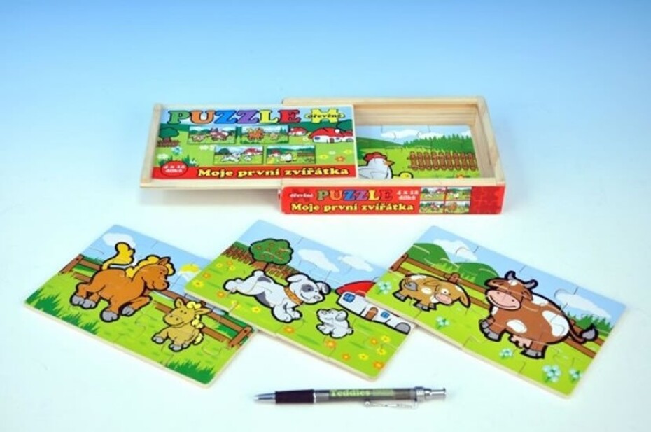 Moje první zvířátka - Puzzle dřevěné 4x - main (0)