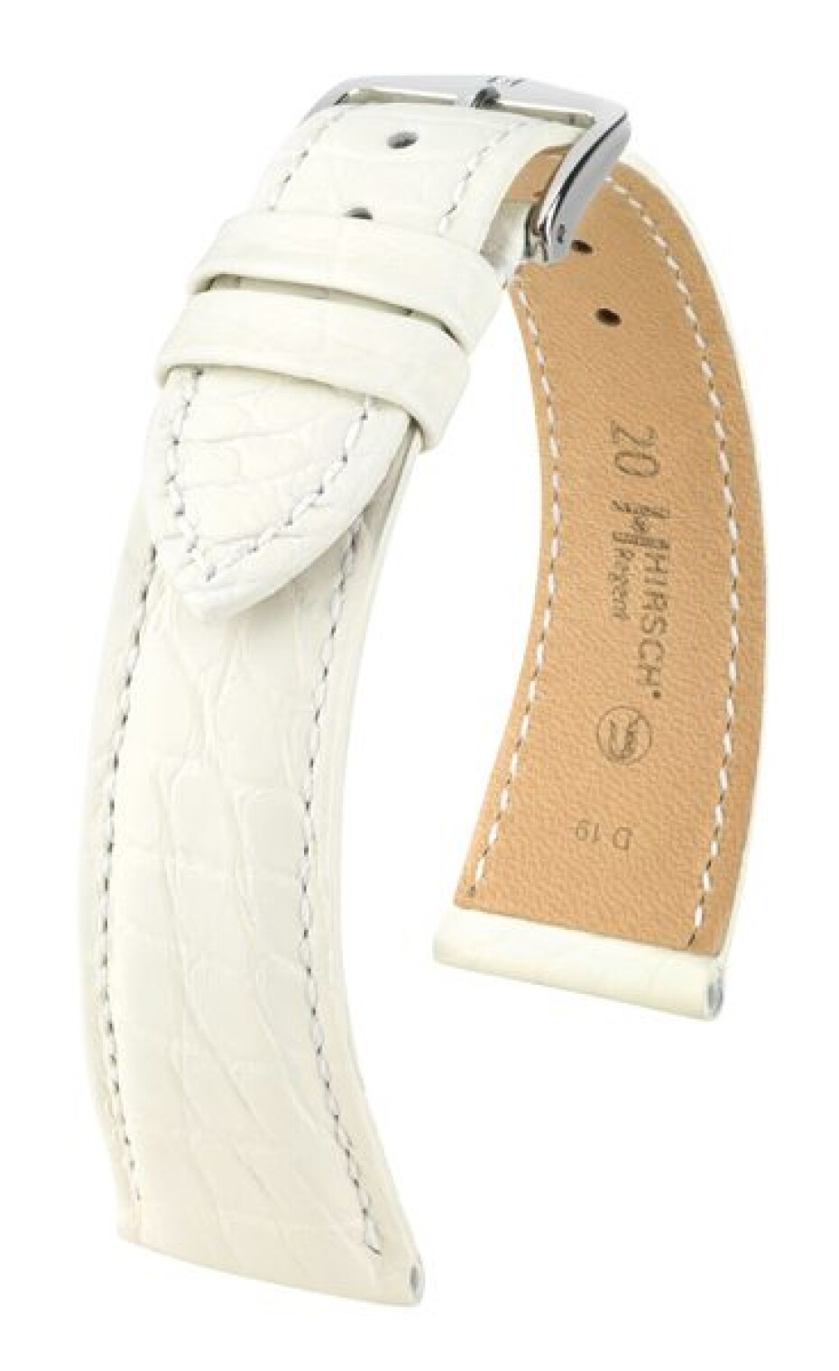 Řemínek Hirsch Regent - bílý, mat - 16 mm - M – Střední délka - 14 mm - Rose Gold - main (0)