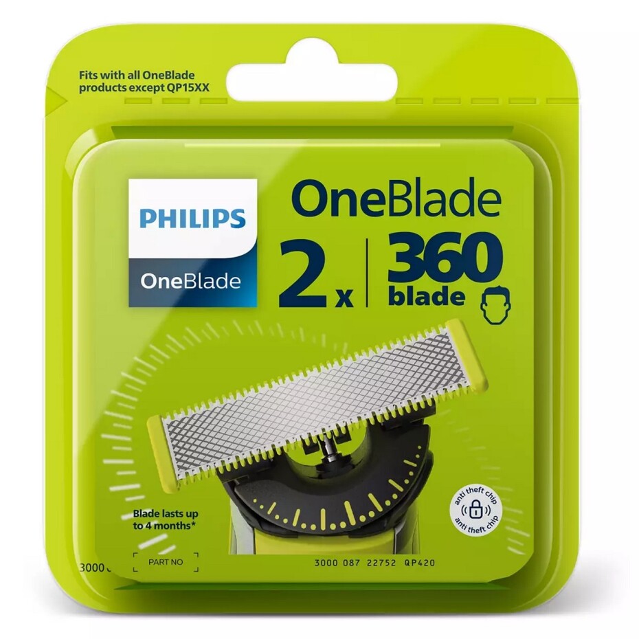 Výměnné břity 360 pro Philips OneBlade QP420/50, 2 ks - main (1)