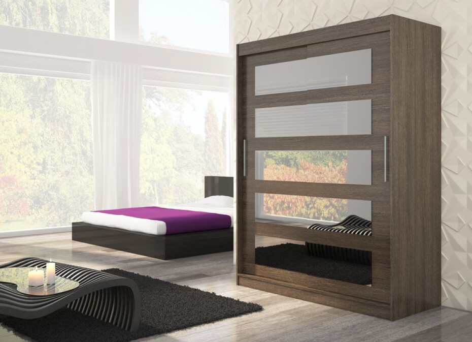 ArtAdrk Šatní skříň MURANI | 150 cm Barva: Čokoládová - main (0)