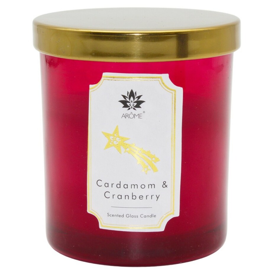 Arome Svíčka v barevném skle s víčkem, Cardamon & Cranberry, 125 g - main (0)