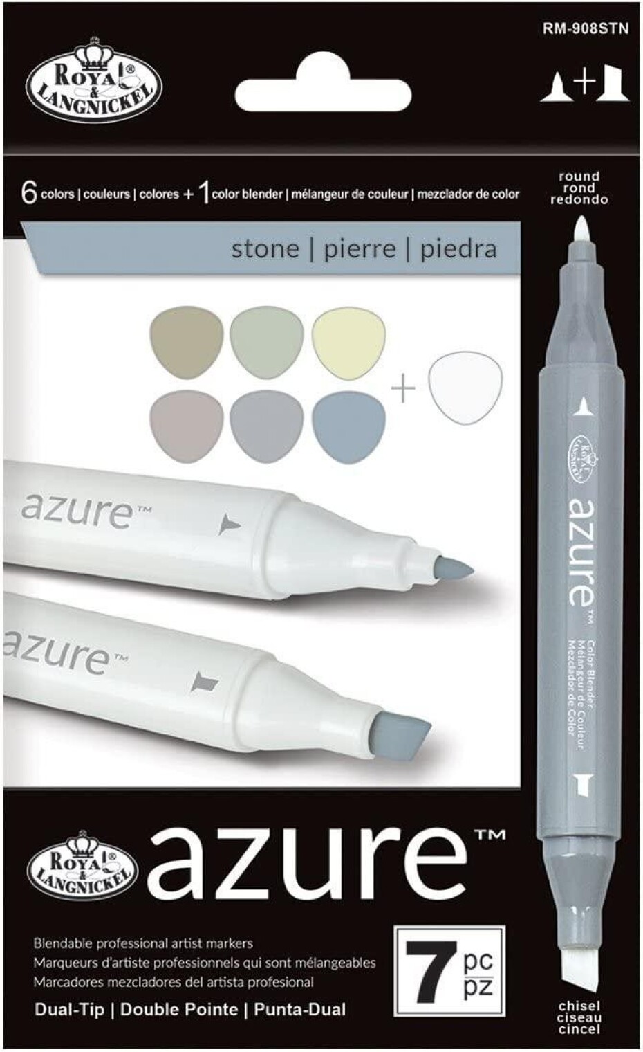 Royal &amp; Langnickel Grafické fixy + bezbarvý fix - stone 6 ks - main (0)