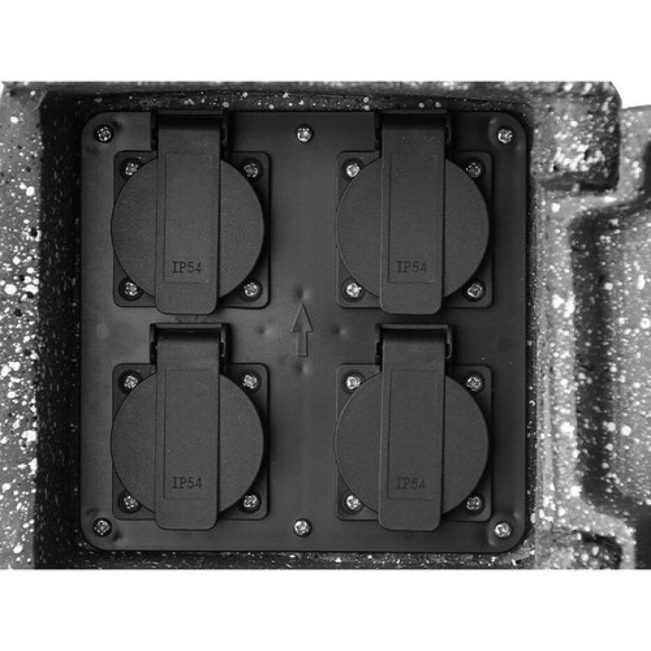 Panlux PN42000001 Zahradní rozbočka Stone 4Z 4 zásuvky, šedá - main (1)