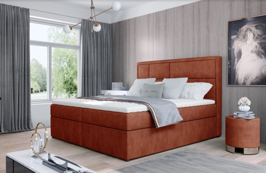 Artelta Manželská postel MERON Boxspring | 160 x 200 cm Barva: Dora 28 - main (2)