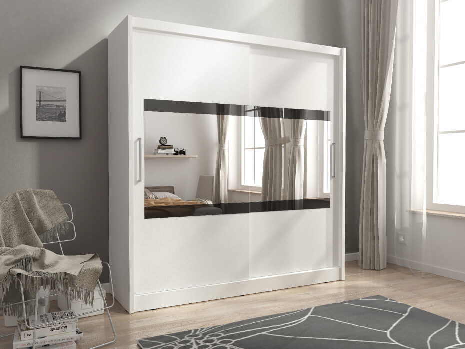 ArtPS Šatní skříň JAMIE IV 180 | bílá Barva: Bílá - main (1)