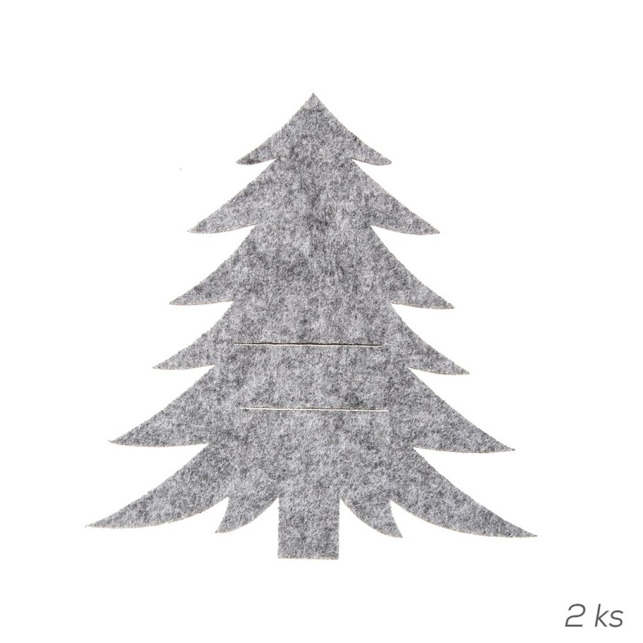 Orion Kapsa na příbory Stromek šedá, 18 x 18 cm, sada 2 ks - main (0)