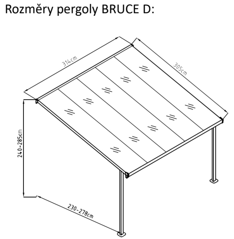 ArtRoja Panel polykarbonátu k pergolám BRUCE | 301 cm - main (6)