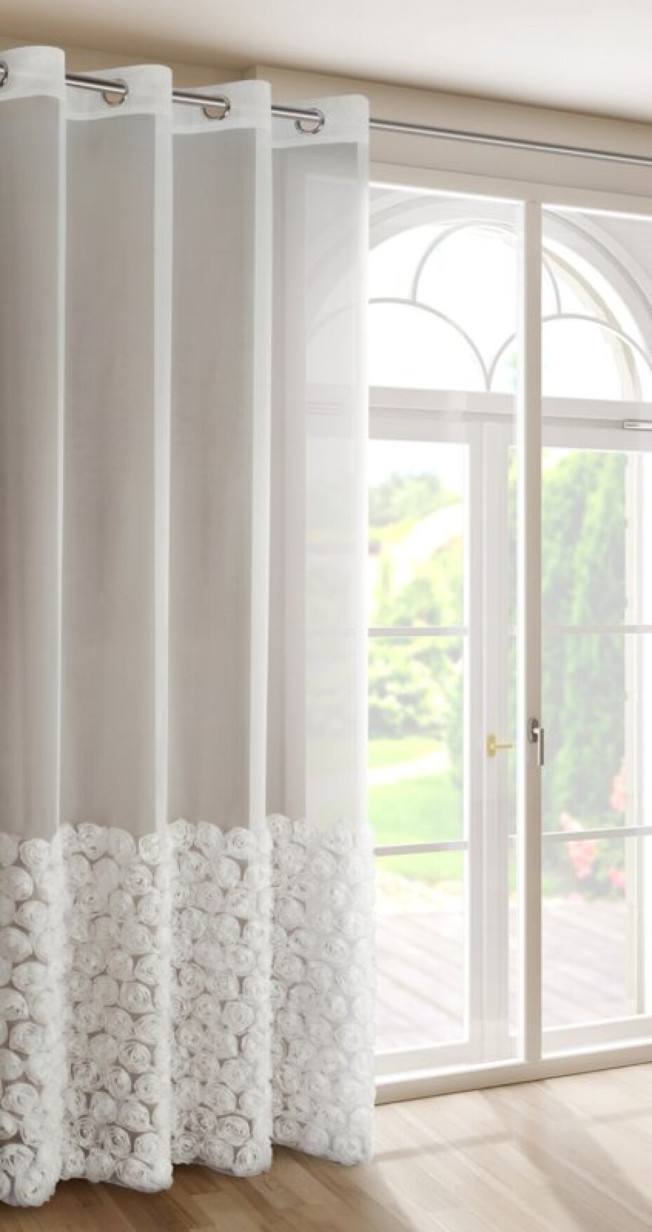 ArtFir Záclona ROSES 2 K | bílá 140 x 250 cm - main (1)