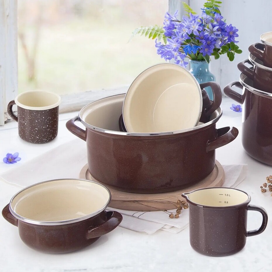Orion Smaltovaný kastrol s lemem Brown, 1 l, 1 l - main (1)
