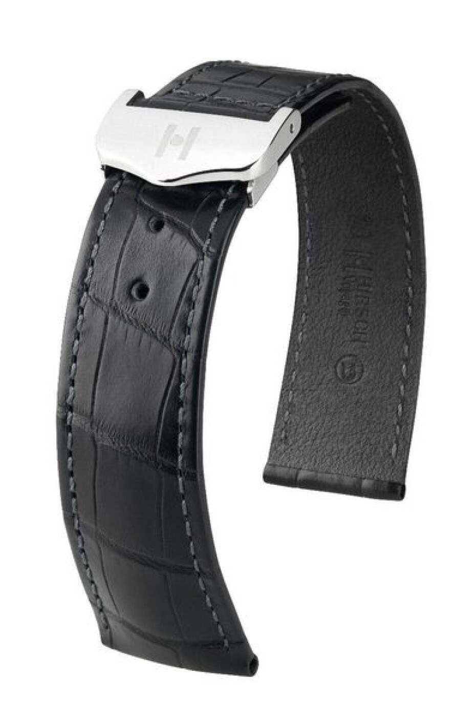 Řemínek Hirsch Voyager - černý (bez spony) - 22 mm - L – Standardní délka (doporučujeme) - 18 mm - main (0)
