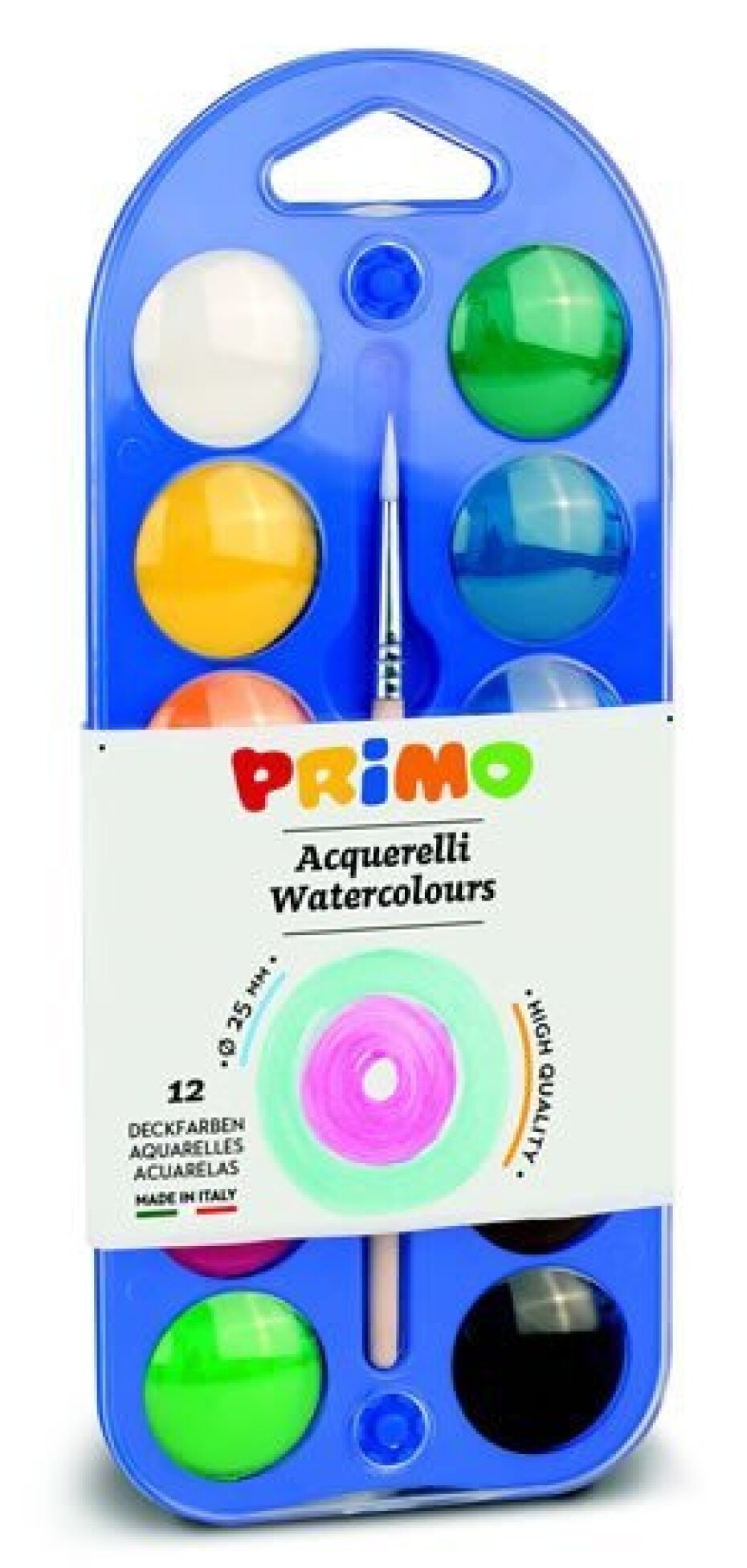 PRIMO Vodové barvy průměr 25mm 12ks + štětec - main (0)