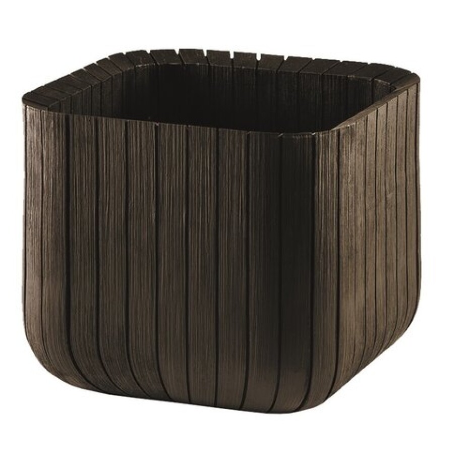 Keter Plastový květináč Cube planter M hnědá, 30 x 30 x 30 cm - main (0)