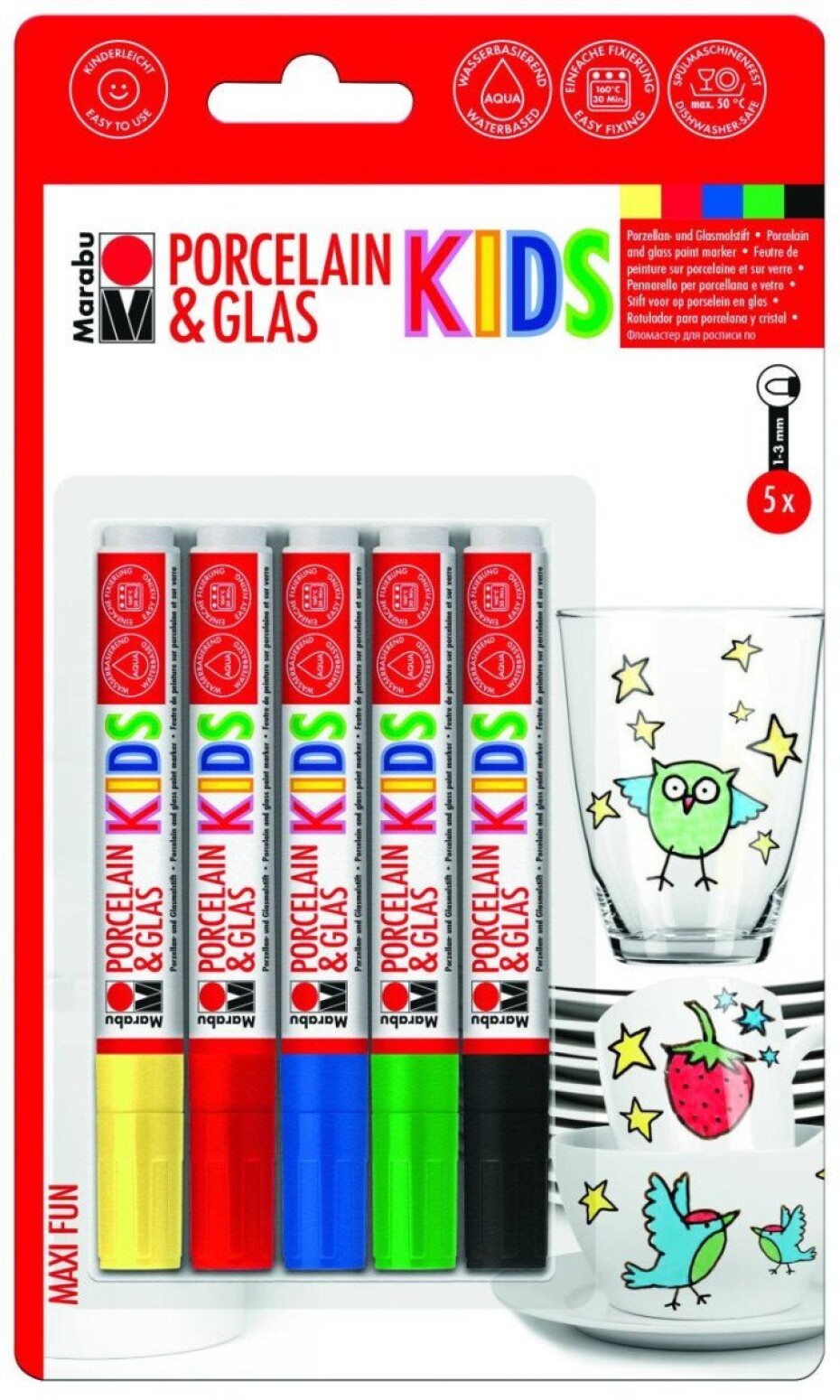 Marabu KiDS popisovač na porcelán a sklo 5 ks - main (0)