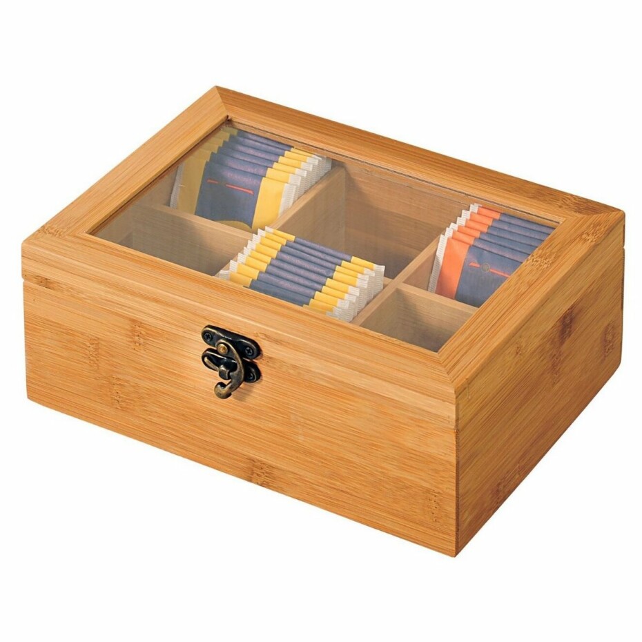 Kesper 58902 Organizér na čaje bambus, 6 přihrádek, 21,5 x 15 x 8,5 cm - main (0)