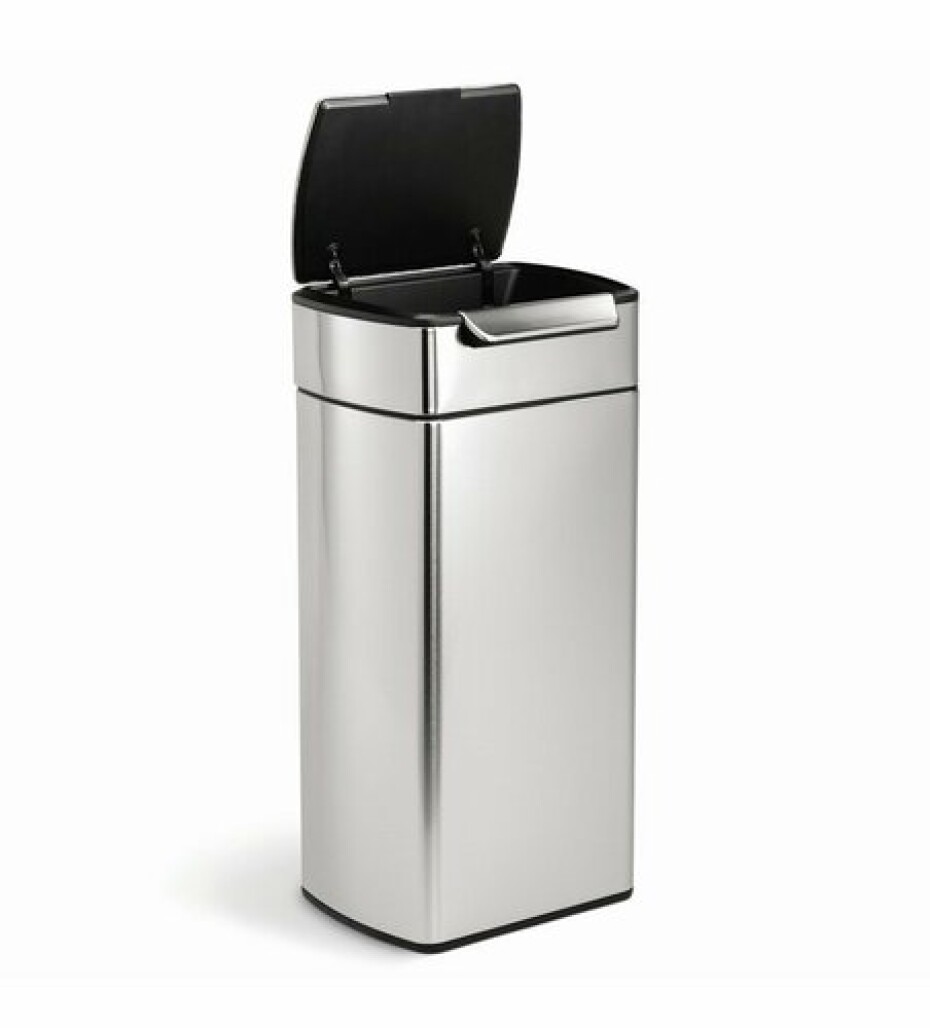 Dotykový odpadkový koš Simplehuman – 30 l, hranatý, matná nerez ocel, FPP - main (1)
