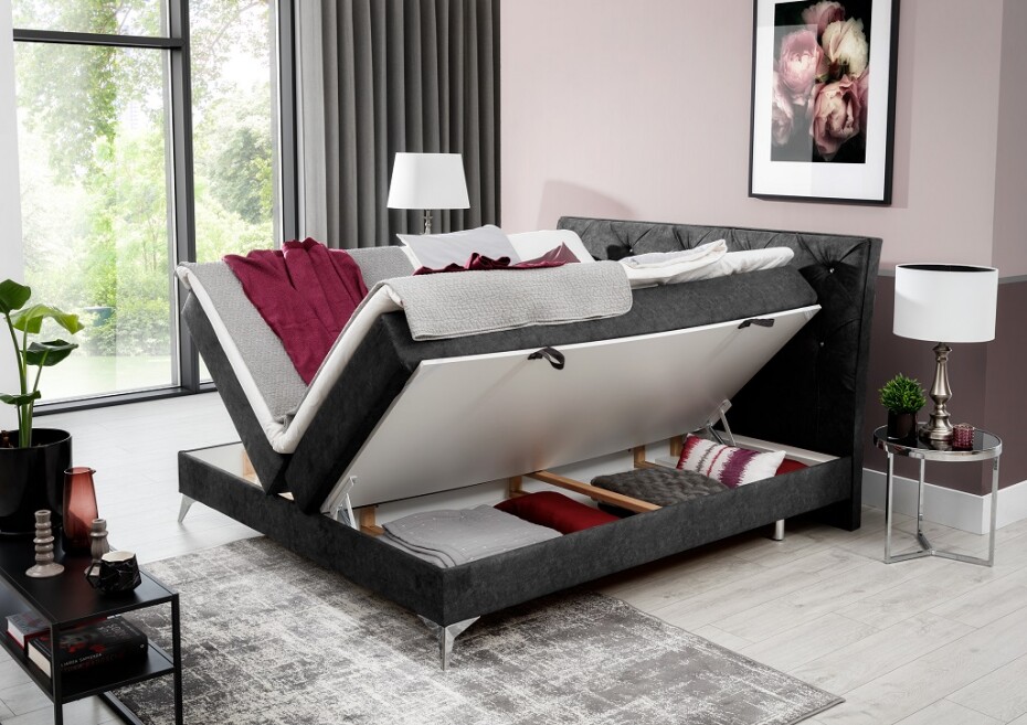 Artelta Manželská postel ADEL Boxspring | 180 x 200 cm Barva: Monolith 09 - main (10)