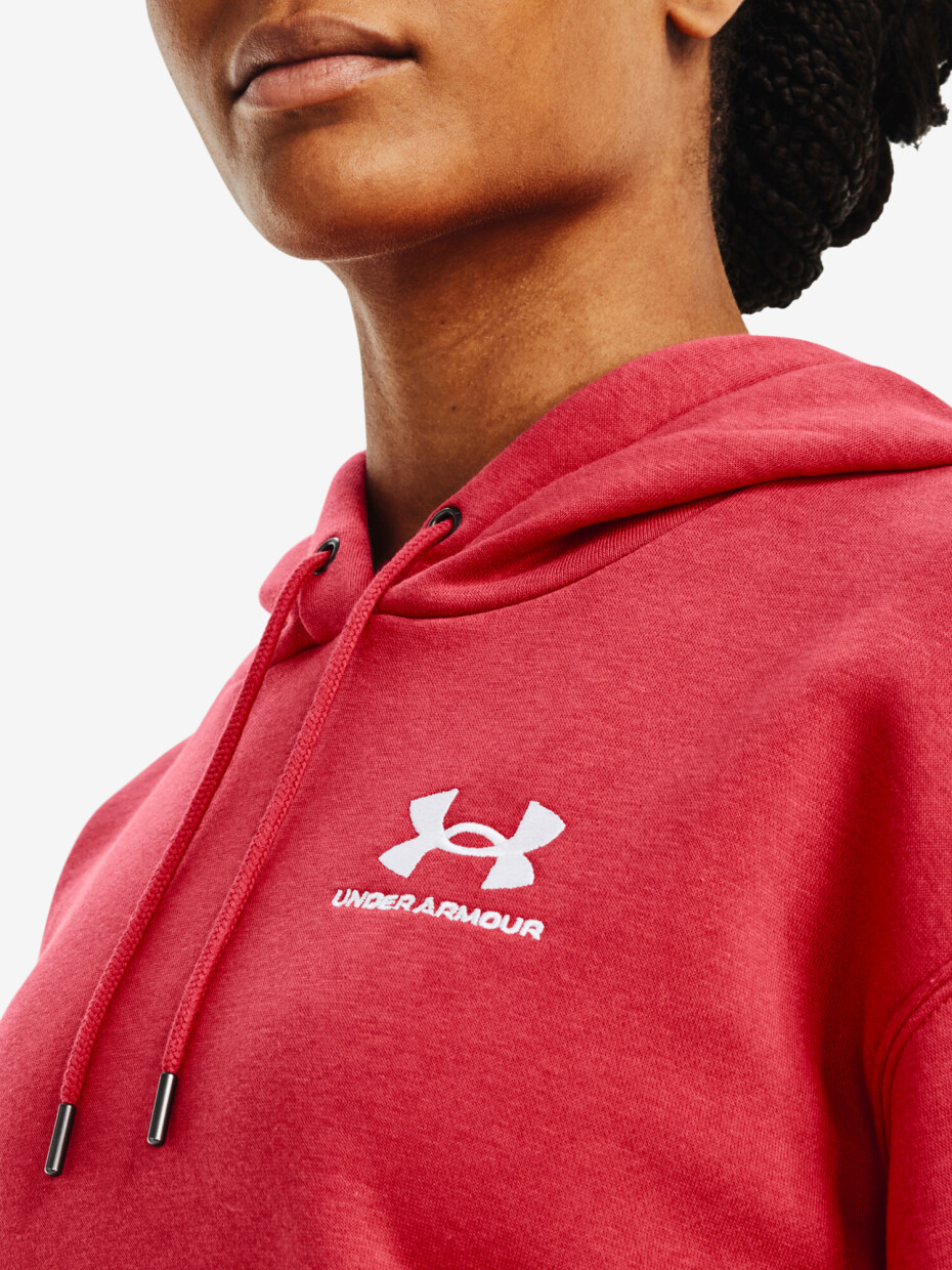 Under Armour mikina s kapucí Essential Fleece Hoodie-RED 1373033-638 - main (2)