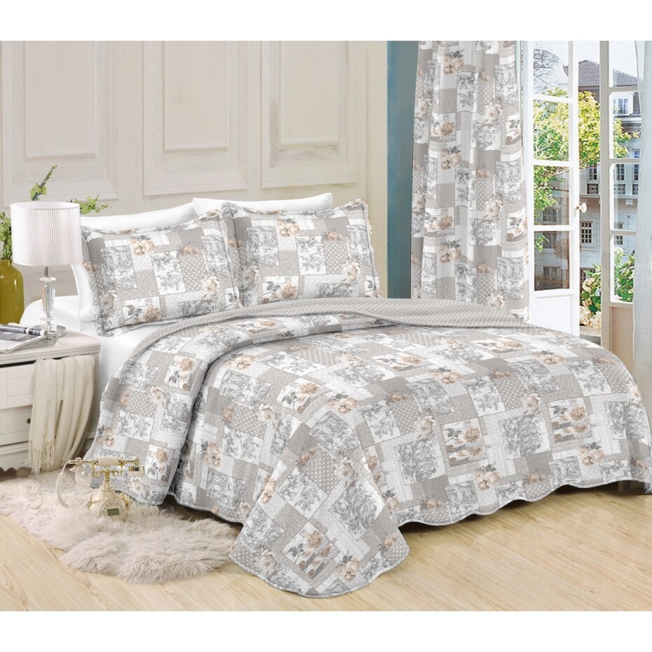 Přehoz na postel Patchwork Ina, 230 x 250 cm, 2 ks 50 x 70 cm, 230 x 250 cm - main (0)